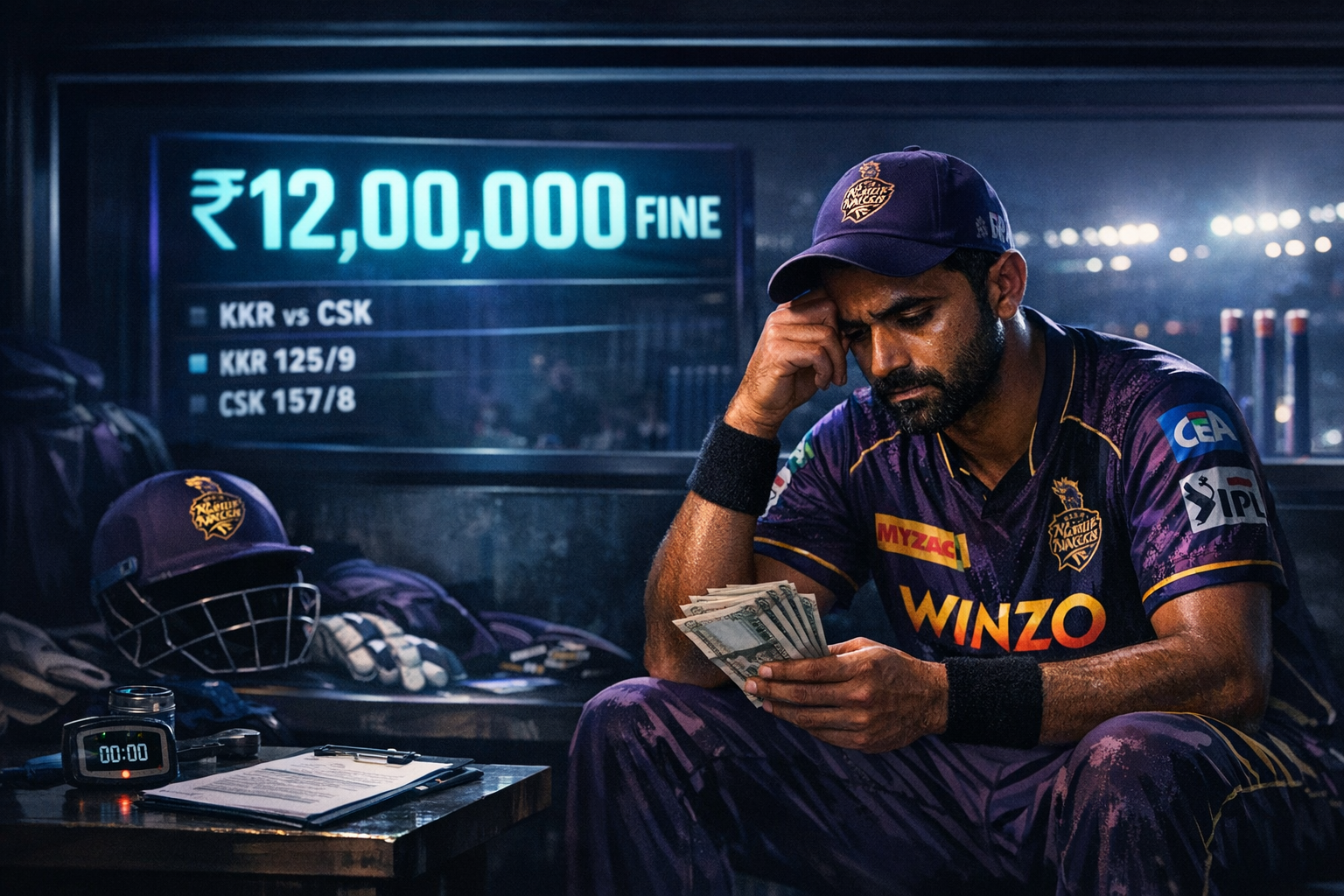 KKR Captain Ajinkya Rahane Fined 12 Lakh Rupees for Slow Over Rate